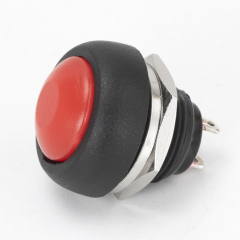 Bouton poussoir étanche rouge 12mm 2 pin