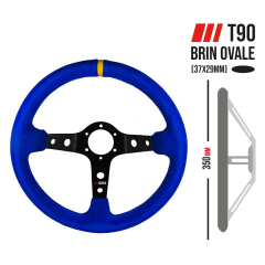 Volant pour voiture rallye CORSA peau retournée bleue
