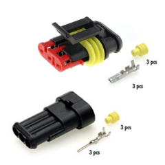 Kit connecteurs étanches 3 pins mâle + femelle