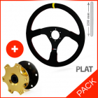 Pack volant RRS VELOCE 3 branches plat + moyeu de volant escamotable