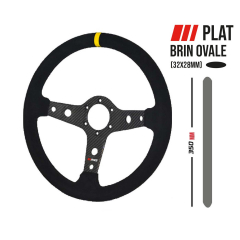 Volant RRS CARBONE Noir PLAT 3 branches