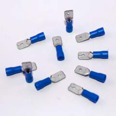 Jeu de 10 Cosses plates mâles Bleues pour câble 1,5-2,5mm²