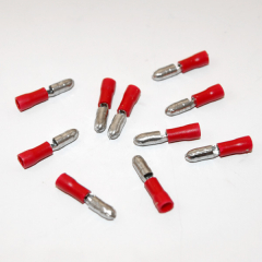 Jeu de 10 Cosses cylindriques mâles rouge pour câble 0,5-1,5mm²