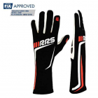 Gants FIA RRS GRIP 2- NOIR logos ROUGE - FIA 8856-2018