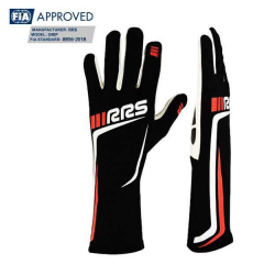 Gants FIA RRS GRIP 2- NOIR logos ROUGE - FIA 8856-2018