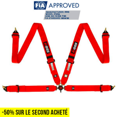 Harnais FIA 4 points rouge