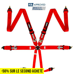 harnais FIA 6 points rouge