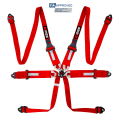 Harnais FIA RRS ONE HANS® 6 points - Rouge