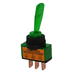 Interrupteur plastique lumineux long vert