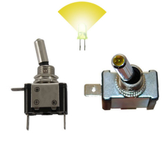 Interrupteur 2 positions lumineux jaune 12V 25A
