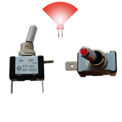 Interrupteur 2 positions lumineux rouge 12V 25A