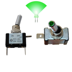 Interrupteur 2 positions lumineux vert 12V 25A