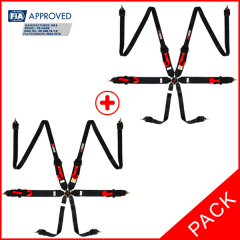 Pack 2 Harnais FIA RRS R6 HANS® 2.8 kg - NOIR