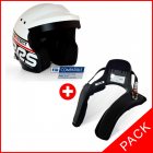 Pack Casque Jet FIA 8859-2015 SNELL SA2020 noir + Hans®