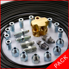 Pack freinage frein à main complet, raccords et durite ACIER PVC