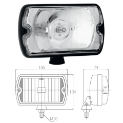 Phare longue portée Peugeot 205 GTI 156x93 mm