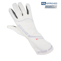 Gants pilote RRS VIRAGE 3 - BLANC logo GRIS - FIA 8856-2018