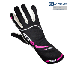 Gants pilote RRS VIRAGE 3 - NOIR logo ROSE - FIA 8856-2018